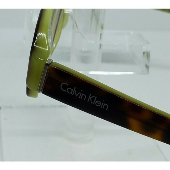 CALVIN KLEIN Authentic Eyeglasses Womens Tortoise Shell Green Rectangle Glasses - Picture 5 of 5